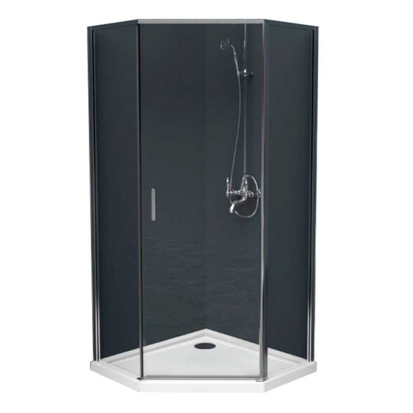 Душевой уголок BelBagno UNO-195 80x80 стекло прозрачное, профиль хром (UNO-195-P-1-80-C-Cr)