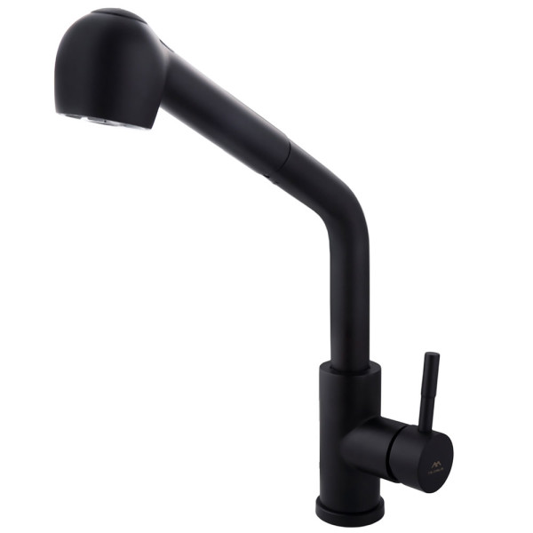 Смеситель для кухни Fashun с выдвижным изливом чёрный (A56009-7)