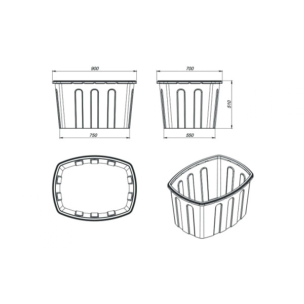 Ванна ЭкоПром 200 л. синяя (131.0200.601.0) Ванна ЭкоПром 200 л. синяя (131.0200.601.0)
