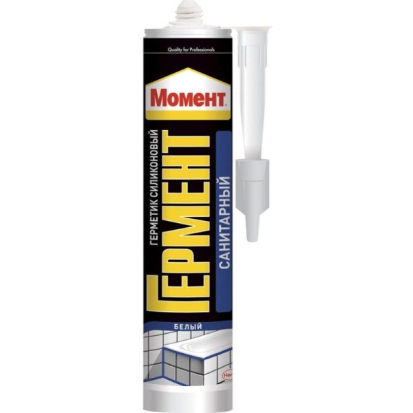 Герметик силиконовый санитарный для ванной и кухни Момент 280 мл. (белый) (2047372)