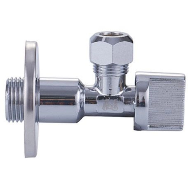 Кран угловой 1/2"Н*10 шаровый с чашкой Vieir (хром, в блистере) (VER56)