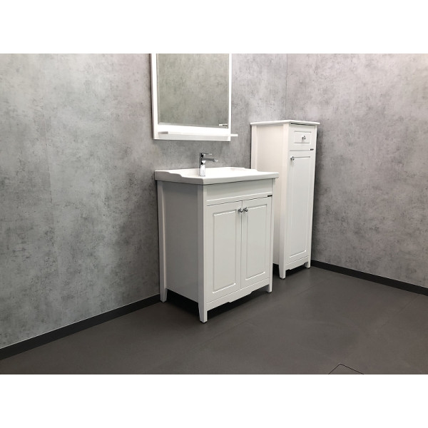 Тумба подвесная с раковиной Comforty Тбилиси 700x440x850 белый глянцевый (00003132629)