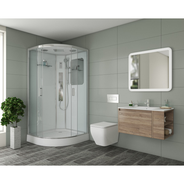 Душевая кабина Niagara с гидромассажем Premium 900*900*2100 стекло прозрачное, профиль хром (NG-6001-01G)