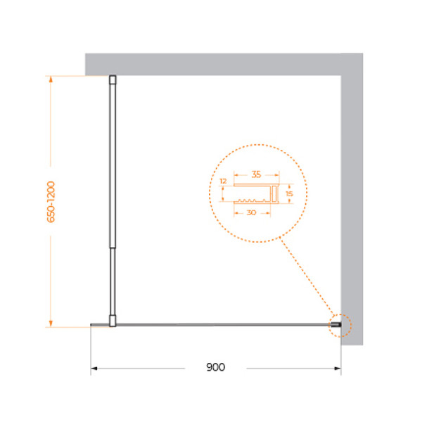 Душевая перегородка BelBagno Kraft 90x195 стекло прозрачное, профиль хром (KRAFT-L-1-90-C-Cr) Душевая перегородка BelBagno Kraft 90x195 стекло прозрачное, профиль хром (KRAFT-L-1-90-C-Cr)