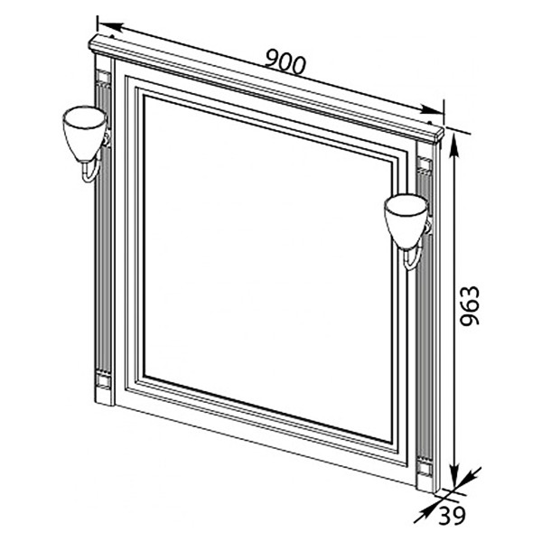 Зеркало Aquanet Паола 90x96,3 белый, серебро (00181769) Зеркало Aquanet Паола 90x96,3 белый, серебро (00181769)
