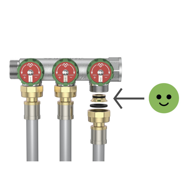 Адаптер под плоское уплотнение 3/4"(18)ЕК Varmega (евроконус-плоскость) (VMRV51-000015)