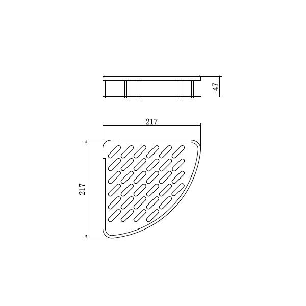 Полка Fashun угловая настенная алюминий (A7325-17)