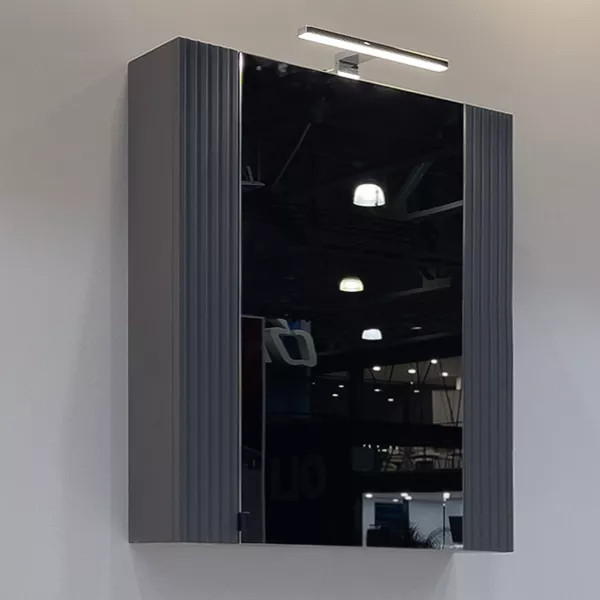 Шкаф зеркальный Comforty Лима 700x175x800 антрацит (00-00004891)