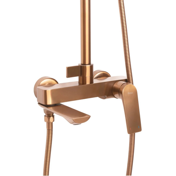 Душевая система с изливом Rea Avalon Copper mat (REA-P2418) Душевая система с изливом Rea Avalon Copper mat (REA-P2418)