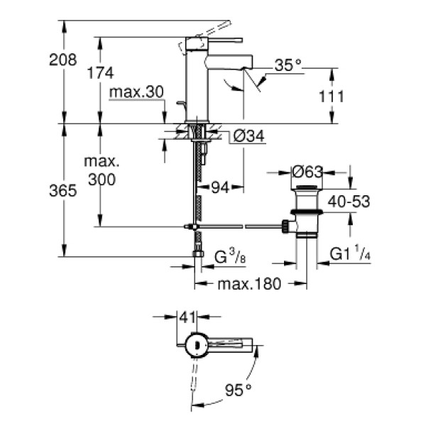 Смеситель для раковины Grohe Essence (23379001)