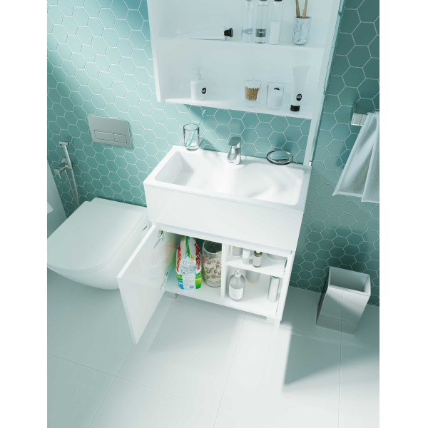 Тумба напольная 1Marka Mira 600*300*850 с раковиной, белый (У83301) Тумба напольная 1Marka Mira 600*300*850 с раковиной, белый (У83301)