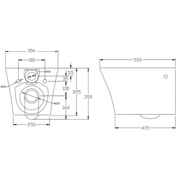 Унитаз подвесной безободковый BelBagno Flay-R 52x35,6x35 (BB506CH)