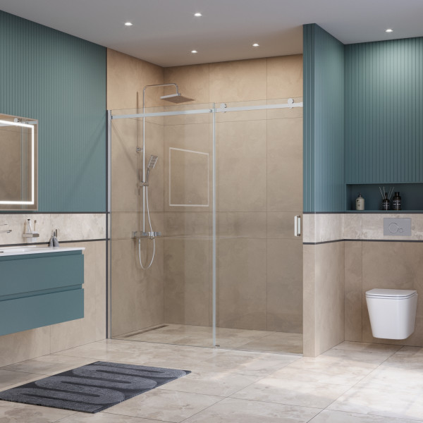 Душевая дверь BelBagno Soft Close-2 180x200 стекло прозрачное, профиль хром глянцевый (SOFT_CLOSE-2-BF-1-180-C-Cr)