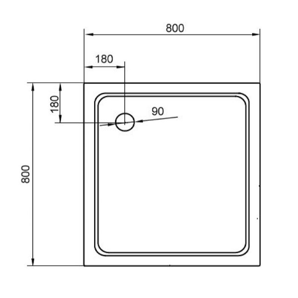 Душевой поддон Cezares Tray 80х80 (TRAY-A-A-80-15-W)