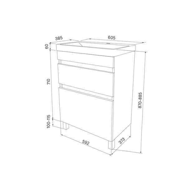 Тумба с умывальником напольная с ящиками Iddis 60x37,3 белая (ZOD6CBFi95K)