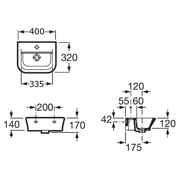 Раковина подвесная Roca Gap 40х32 (327478000)