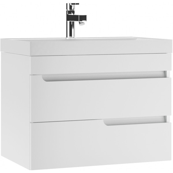 Тумба подвесная под умывальник Bazis 70 Веста с двумя ящиками В2 Айсберг Домино (DV5916T)