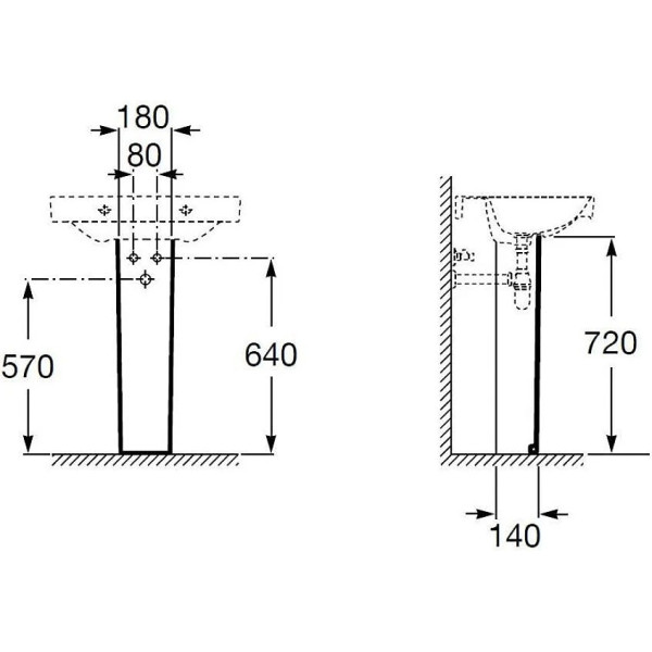Пьедестал Roca Debba белый (733799000Y) Пьедестал Roca Debba белый (733799000Y)