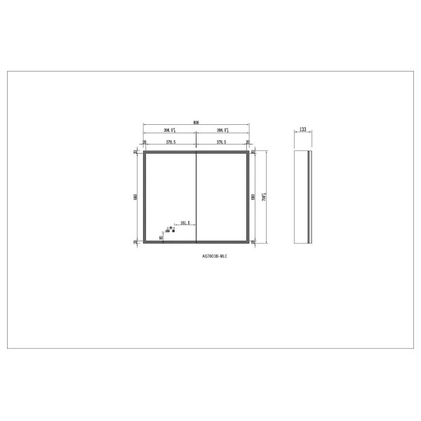 Шкаф зеркальный алюминиевый Aquatek с подсветкой 800x700x133 антизапотевание, петли BLUM (AQ7803B-MLC)
