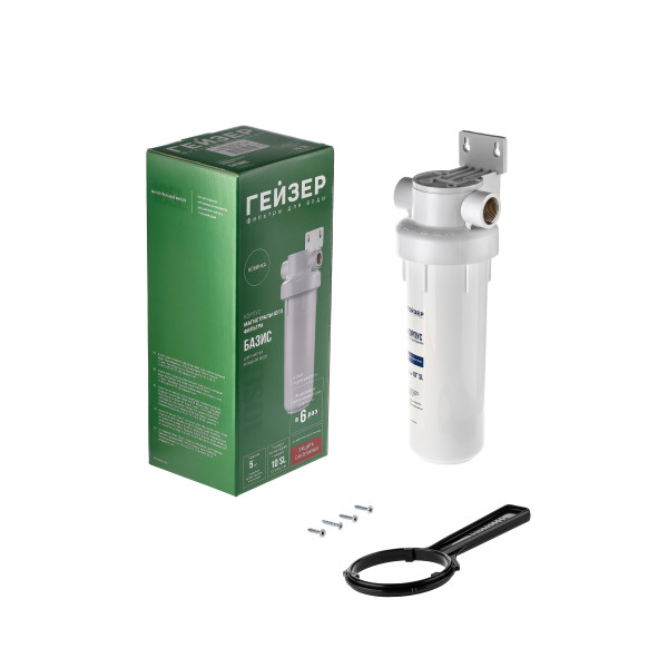 Фильтр колбовый Гейзер Базис 3/4" 10SL (белый, для холодной воды) (50777) Фильтр колбовый Гейзер Базис 3/4" 10SL (белый, для холодной воды) (50777)