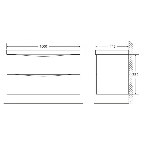 Тумба подвесная BelBagno Marino-CER 100 Rovere Grigio (MARINO-CER-1000-2C-SO-RG-P)