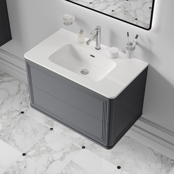 Тумба подвесная Iddis Oxford Neo 80 см темно-серый подходит умыв. 0108000i28 9 (OXN80D0i95)