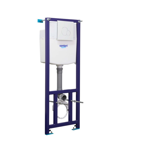 Инсталляция для подвесного унитаза Santeri Альфа комплект унитаза с инсталляцией, белая кнопка смыва (1.3815.9.S00.00B.2)