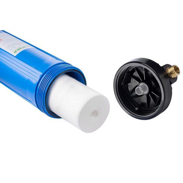 Фильтр колбовый Гейзер Джамбо 1" 20BB с латунными вставками (синий, для холодной воды) (32034) Фильтр колбовый Гейзер Джамбо 1" 20BB с латунными вставками (синий, для холодной воды) (32034)