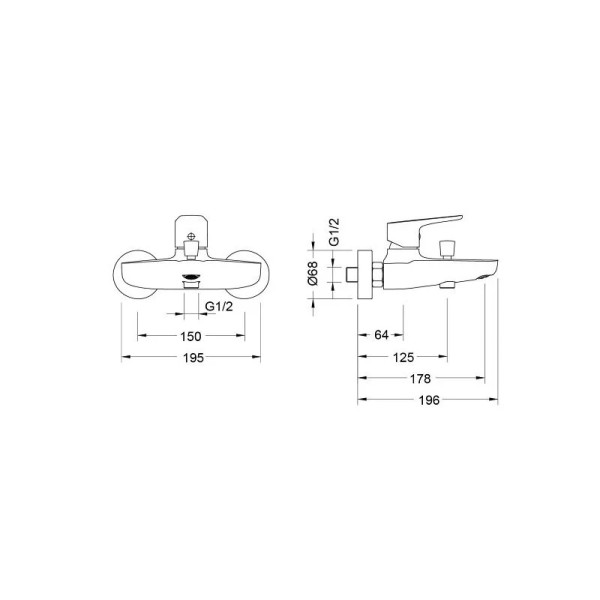 Смеситель для ванны и душа Aquatek Бетта шлифованный черный хром (AQ1140BGM)