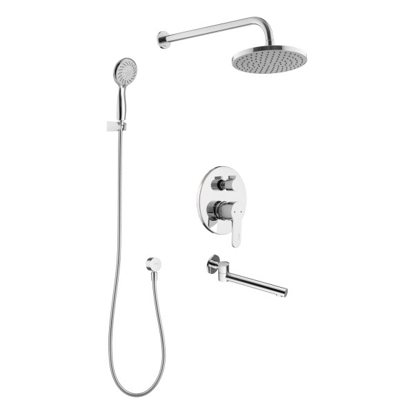 Система душевая Swedbe Platta встраиваемая на 3 выхода хром (5544)