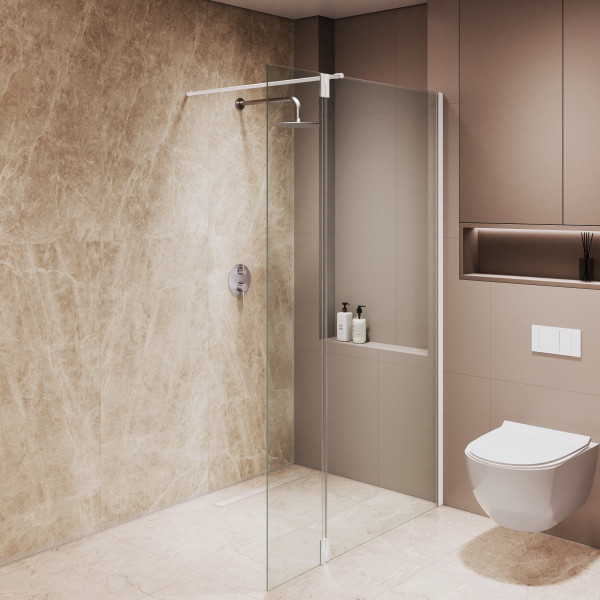 Душевая перегородка RGW WA-051W (WA-010W + Z-071W) 900 стекло прозрачное, профиль Белый (351005193-15)