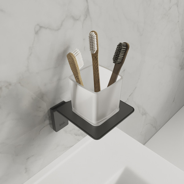 Подстаканник одинарный матовое стекло сплав металлов Slide Iddis (SLIBSG1i45)