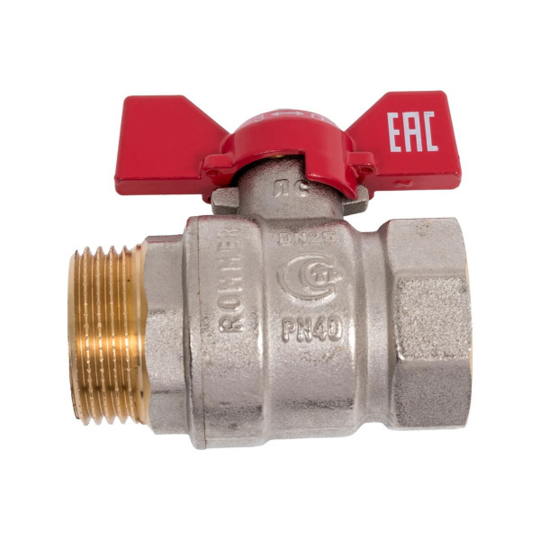 Кран 1" ВН шаровый Rommer (ГОСТ, красная бабочка) RBV-0004-2210225 Кран 1" ВН шаровый Rommer (ГОСТ, красная бабочка) RBV-0004-2210225