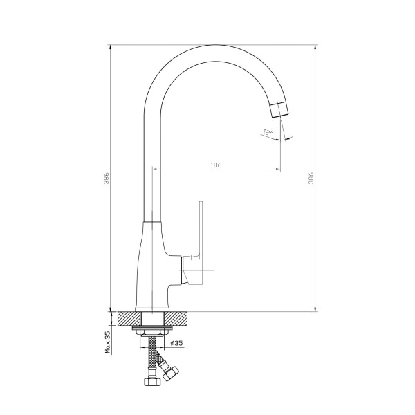 Смеситель для кухни Esko Белград хром (BD 519)