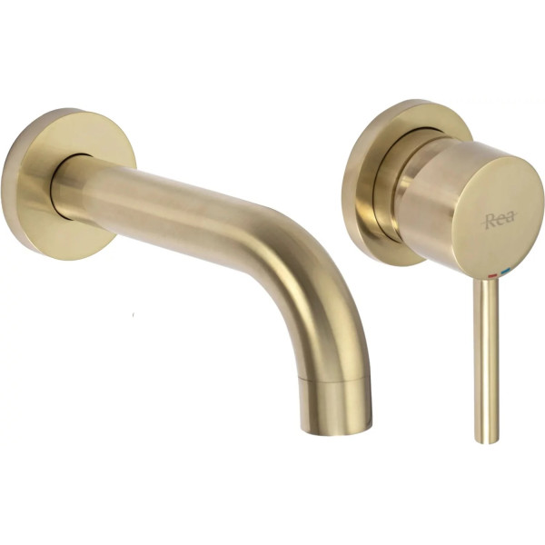 Смеситель для раковины скрытого монтажа REA Lungo gold mat + box (REA-B8652)