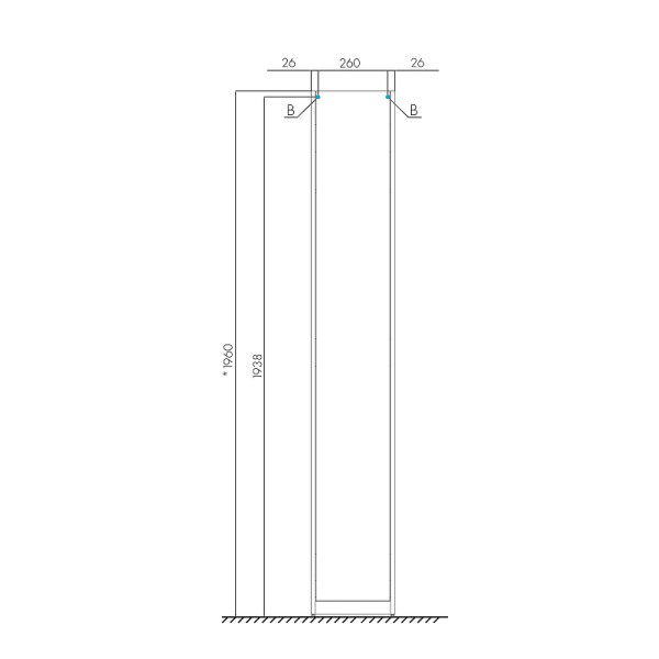 Пенал напольный Aquaton Лондри узкая для швабры, ширина 312 (1A260603LH010)
