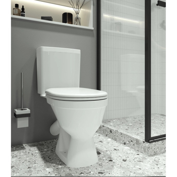 Унитаз-компакт Santek Уно арматура эконом: 2-реж. с сиденьем с soft close белый (1WH501613) Унитаз-компакт Santek Уно арматура эконом: 2-реж. с сиденьем с soft close белый (1WH501613)