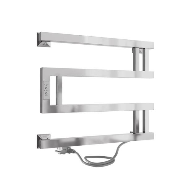 Полотенцесушитель электрический Indigo Muza 400x500 таймер, скрыт.провод справа, Полиров.  (DGM40-50Rt)