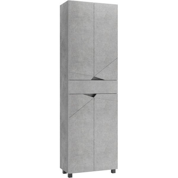 Пенал напольный Vector 60 светлый бетон с одним ящиком Домино (DV6611P)