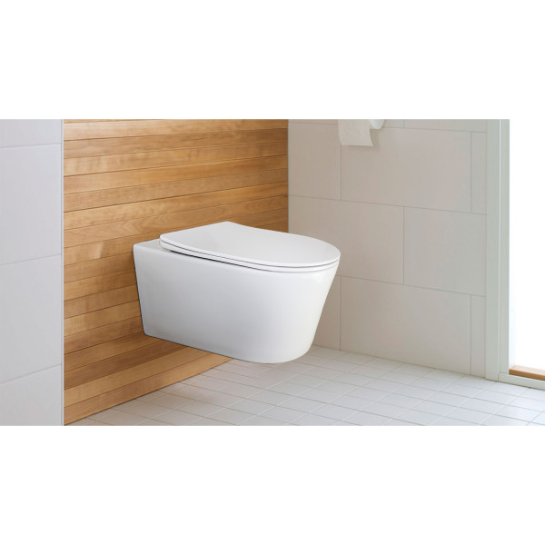 Унитаз подвесной Azario Ollin 360x535x371 с сиденьем с микролифтом белый (AZ-0513R)