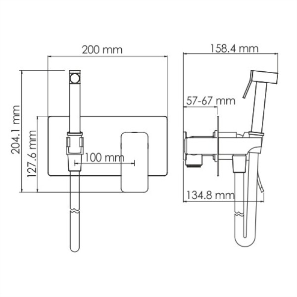 Смеситель с гигиеническим душем WasserKRAFT Aller хром (10638)