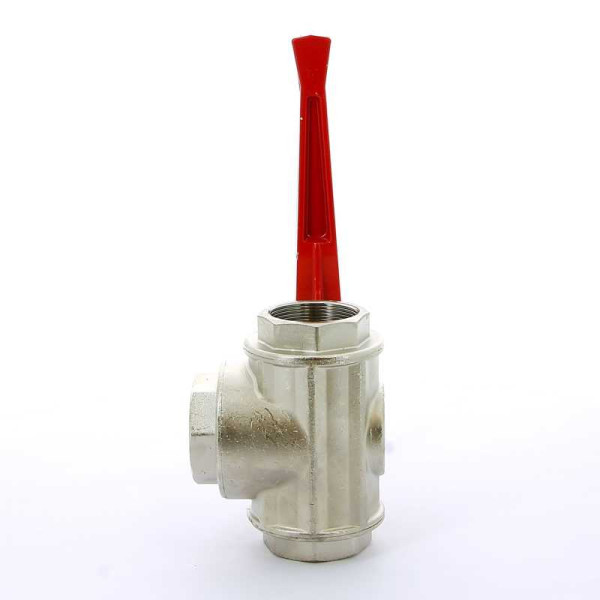 Кран Itap 2" шаровый трёхходовой T-порт (красная ручка-рычаг) (1280200T)