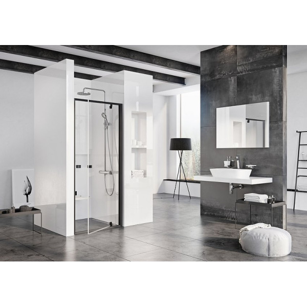 Дверь душевая Ravak Pivot PDOP1-90 90x190 стекло прозрачное, профиль черный (03G7030Z1)
