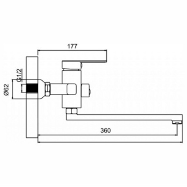 Смеситель для ванны и душа Ledeme с душевым гарнитуром (L72233)