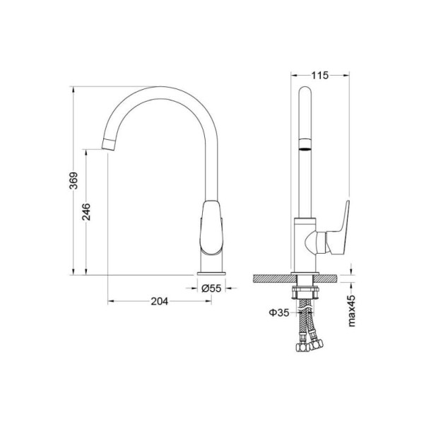 Смеситель для кухни Aquatek Бетта черный матовый (AQ1182MB) Смеситель для кухни Aquatek Бетта черный матовый (AQ1182MB)