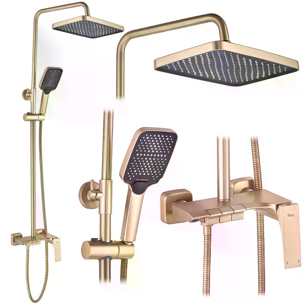 Душевая система Rea с изливом Joe Gold mat (REA-P5656) Душевая система Rea с изливом Joe Gold mat (REA-P5656)