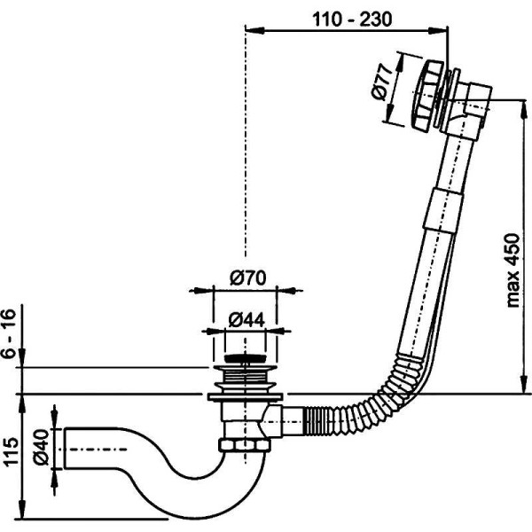 Обвязка для ванны полуавтомат 8004 хром Timo (8004/00)