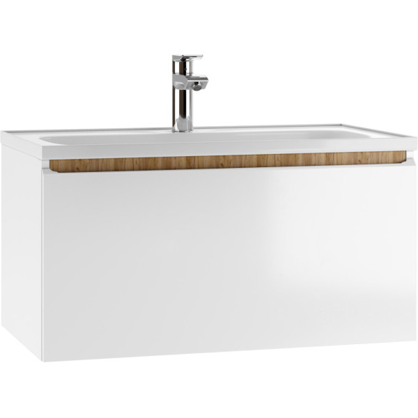 Тумба подвесная под умывальник Absolute 80 Senator 80 с двумя ящиками В2 Домино (DS4302T)