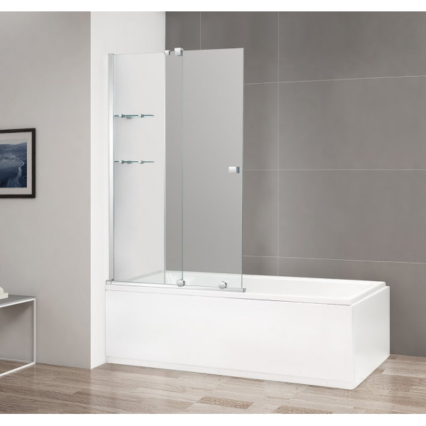 Душевая шторка для ванны Cezares Stream 80x150 стекло прозрачное, профиль хром (STREAM-VFS-11-80/150-C-Cr)