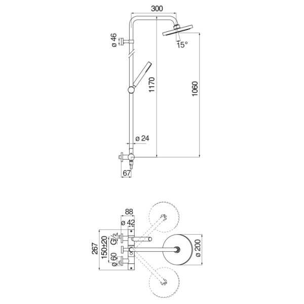 Душевая система Nobili Velis хром (VE125030/30CR)